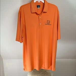 GREG NORMAN Men's Orange Polo Shirt W/random Logo. XL